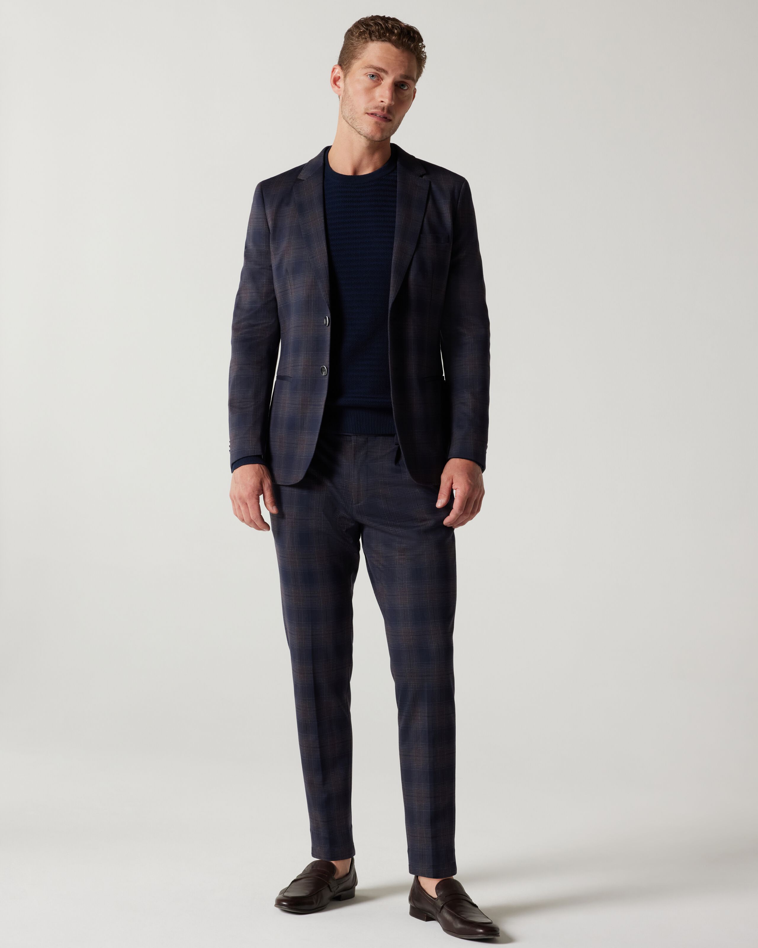 Navy blue check pant new arrivals